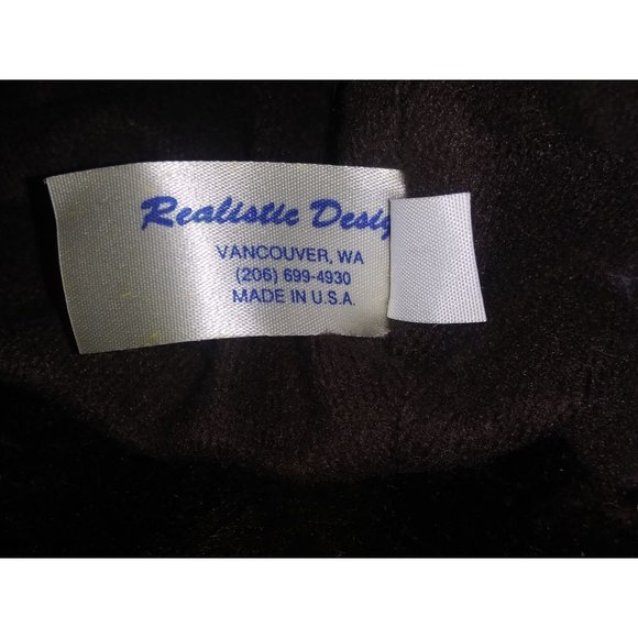 Moose Faux Fur Winter Hat Realist Designs Brown Moose Hat Unisex Size Large - Picture 7 of 8